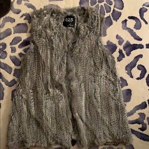 Gray rabbit fur vest